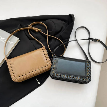 Solid Color Flip Crossbody Bag For Women Small Handbag Women Fashion Designer Bags PU Leather Shoulder Bag Female Purses