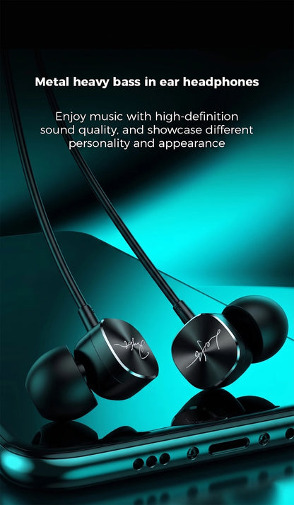Type C Wired Headphones HiFi Bass Stereo Volume Control Headset In HD Mic Wired Earbuds For Samsung Galaxy S26 S25 S24 Earphones