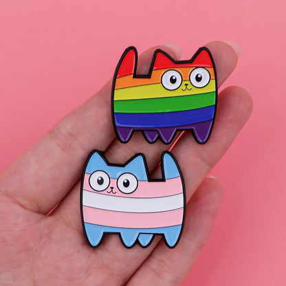Cute Animal Rainbow Cat Enamel Pin LGBT Gay Brooches for Women Men Lapel Pins Badges on Backpack Gay Accessories Jewelry Gifts