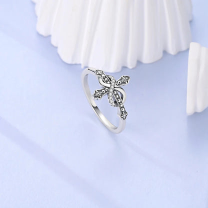 Original 925 Sterling Silver Ring Sun Star Moon Love Bowknot Sunflower Ring For Women Wedding Anniversary Ring Jewelry Gift