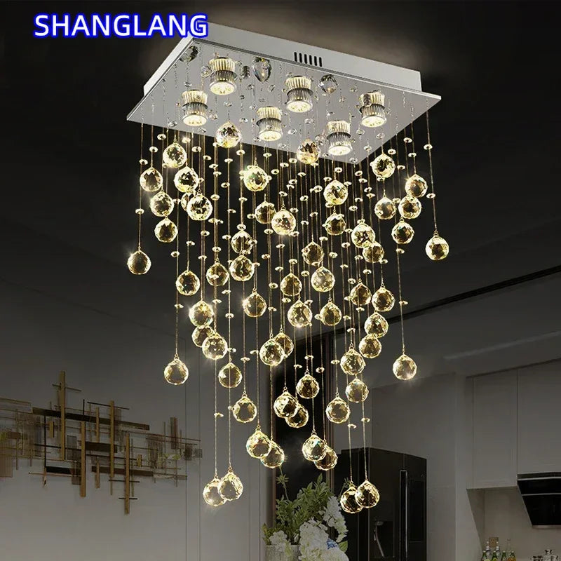 Modern Led Crystal Chandelier For Living Dining Room Luxury Kitchen Indoor Lighting Creative Home Decor Lamp K9 Cristal Lustre