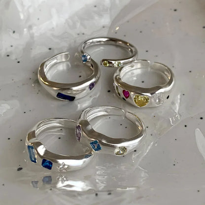 VENTFILLE 925 Sterling Silver Geometric Multilayer Round Bead Ring Female Fashion Punk Temperament Prevent Allergy Charm Jewelry