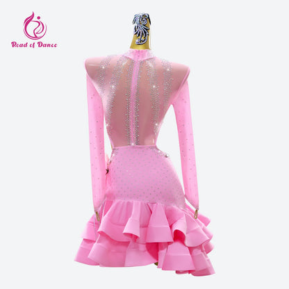 Latin Dance Stage Costume Womens Evening Party Dress Competition Girls 2026 Ballroom Dancewear Suit Female Sport American Outfit