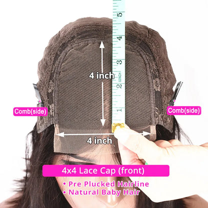 Dark Brown Layered Cut Lace Front Human Hair Wigs With Bangs For Women Brazilian Remy Scalp Silk Top Lace Frontal Fringe Wigs
