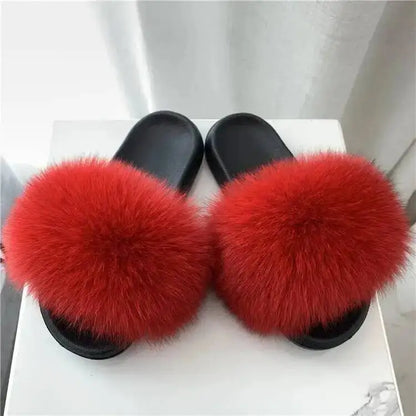 Women's Fluffy  Slides Fashion Plush fluffy Flat Sandals Casual Indoor Outdoor Beach Casual Slippers