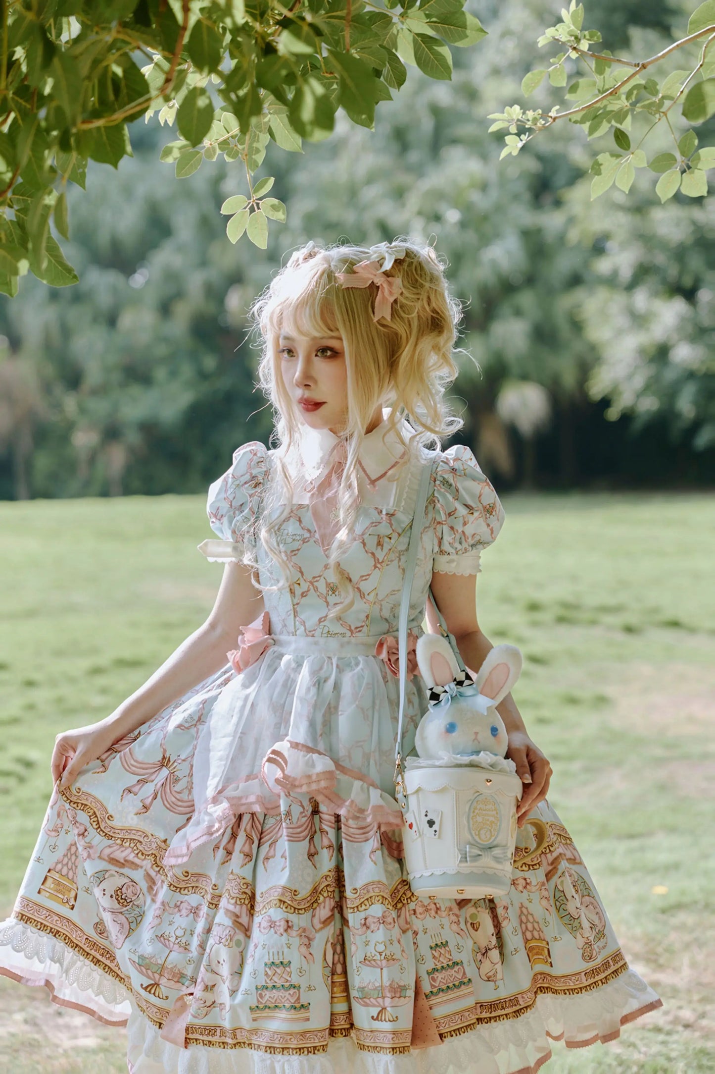 Japanese Original Lolita Cartoon Cute Rabbit Plush Shoulder Bag Sweet Kawaii Jk Uniform Oblique Span Bag