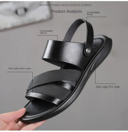 Sandals Men 2025 Trend Summer Outdoor Leisure Non-slip Beach Luxury Brand Sandal High Quality Soft Sole Dual-purpose Sandals Men