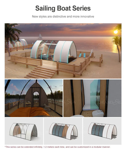 Portable Geodesic Bubble Dome, Transparent Polycarbonate Glamping Tent, Luxury Igloo Shelter for Outdoor Camping Garden Family