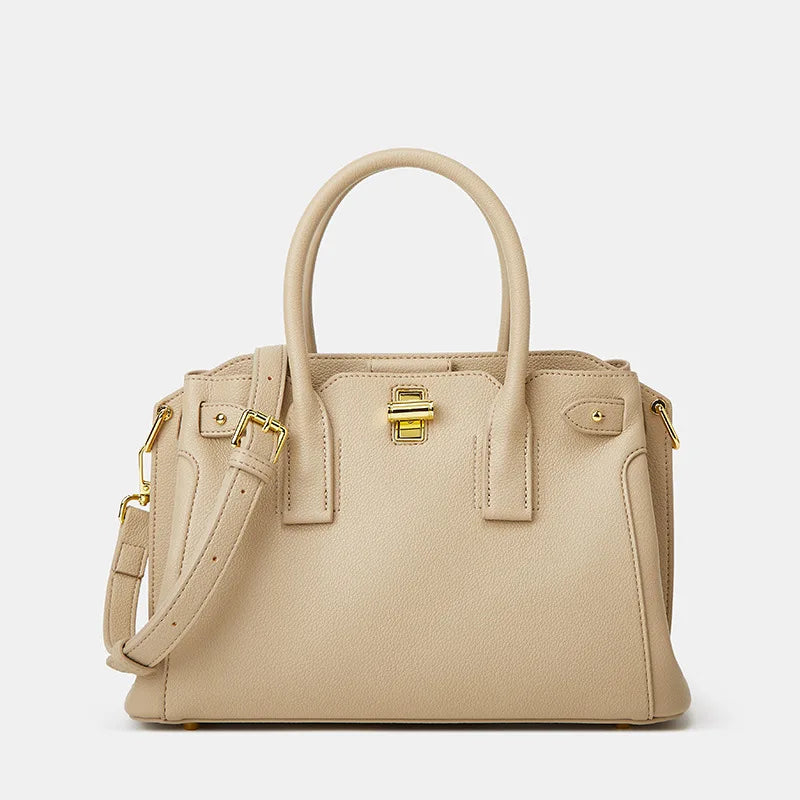 Fashion Beige High Quality PU Leather Bags Women Shoulder Bag Ladies Luxury Tote Strap Female Crossbody Handbag