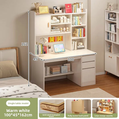 Aesthetic Desk Home Modern Simple Bookshelf Integrated Student Bedroom Learning To Write With Drawing Desk Office Computer Desk