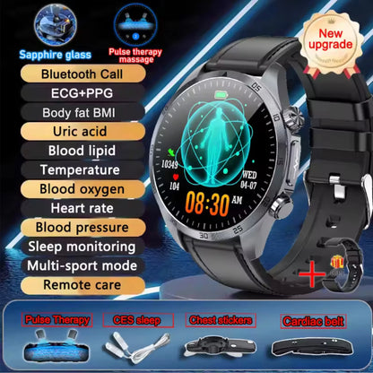 2026 New Medical Grade ECG Smart Watch Laser Treatment Accurate Measurement Blood Lipid Blood Oxygen BMI Sport Health Smartwatch