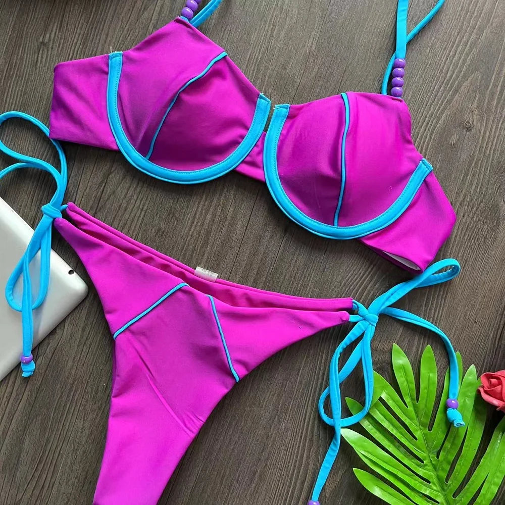 RUOTONGSEPT New Sexy Push up Bikini Set Swimsuit Women's low-waist Swimwear For Female Two Piece Beachwear 2023 Bathing Suit
