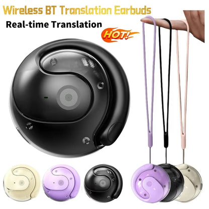 Lenovo AI Earphones Wireless Bluetooth Real-time Language Translation 144 Languages Ear Hanging Headphone Translator For Busine