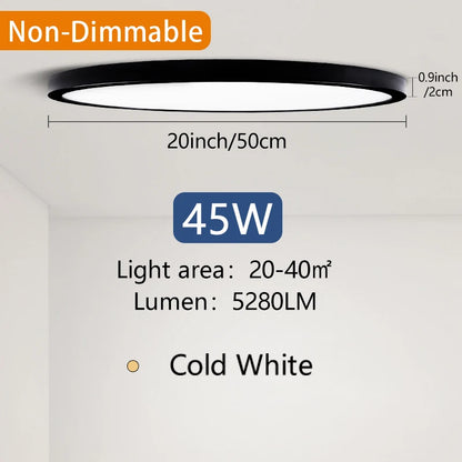50CM Large Ceiling Lamp Smart APP/Remote Control Dimmable for Bedroom 48W Ceiling Lights AC 110/220V LED Lights for Living Room