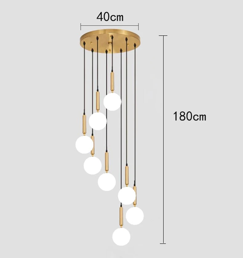 Modern ring stairs led lights pendant light lamps for living room led Chandeliers for dining room hanging light indoor lighting