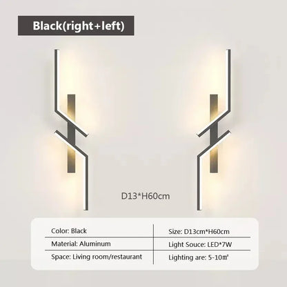 LED Wall Light Modern Minimalist Strip Lighting for Bedroom Bedside Living Room TV Backlight Sofa Decor Wall Sconce Ambient Lamp