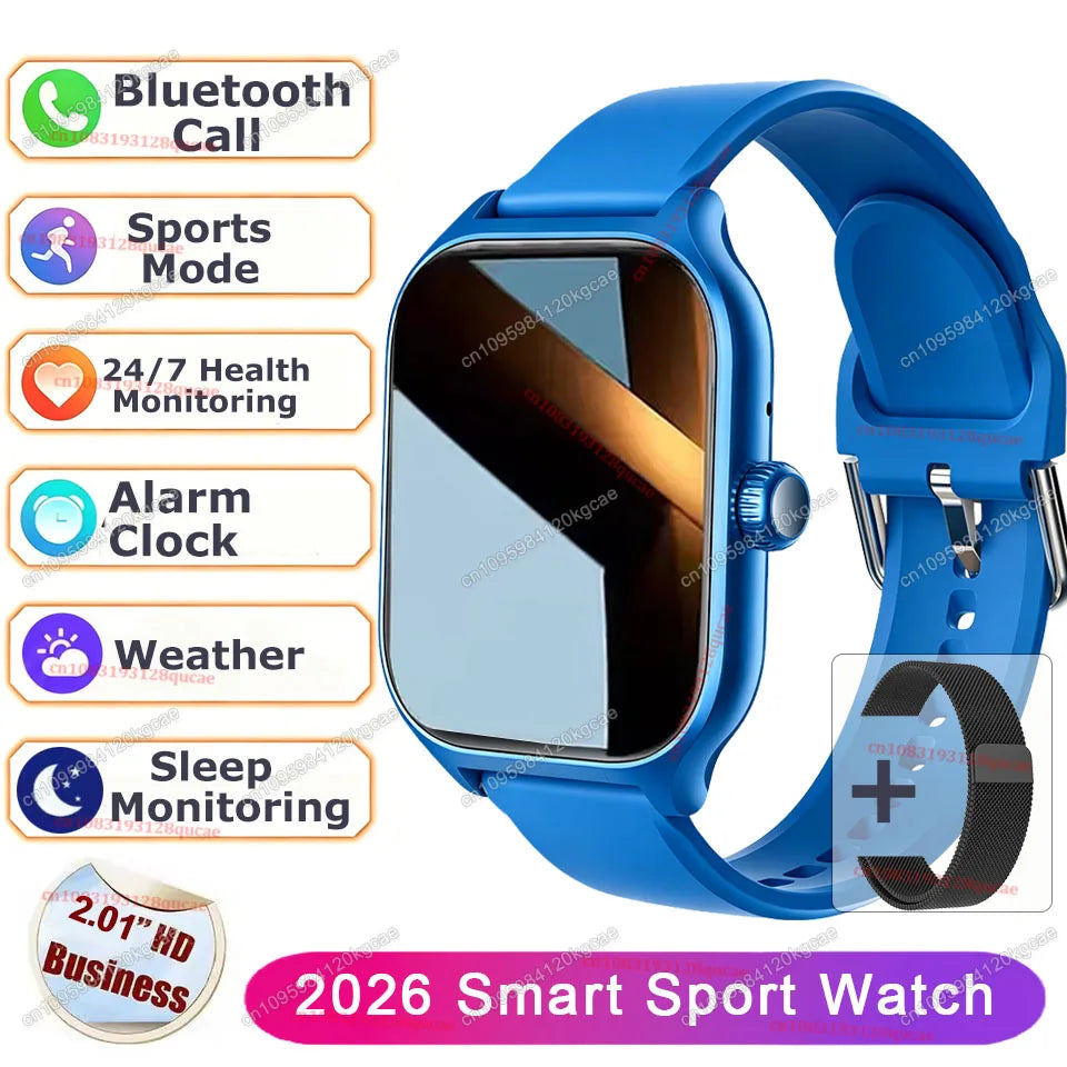 Men Women Smart Watch 2.01'' Waterproof Fitness Sports Watch Answer Call Sleep Sport Pedometer Information Alerts Smartwatch New