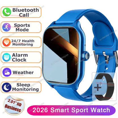 Men Women Smart Watch 2.01'' Waterproof Fitness Sports Watch Answer Call Sleep Sport Pedometer Information Alerts Smartwatch New