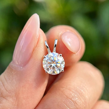 BXINY 1-5CT Brilliant Round Cut Moissanite Pendant Necklace Pure S925 Silver Certified Solitaire Diamond Neck Chain Gift Jewelry
