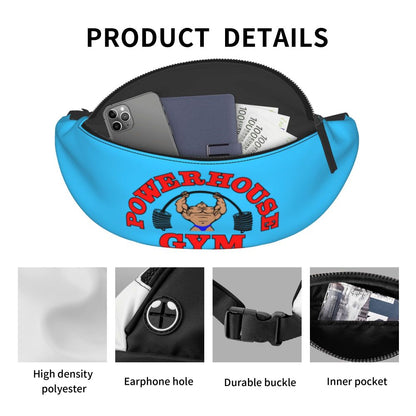 Powerhouse Gym Fanny Bag Custom Bodybuilders Fitness Crossbody Waist Pack Men Women Cycling Camping Phone Money Pouch