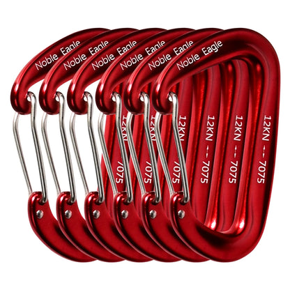 6Pcs 12kn Carabiner Set D Ring Heavy Duty Aluminum Tactical Carabiners Clips Camping Hiking Climbing Hook Hammock Outdoor Gear