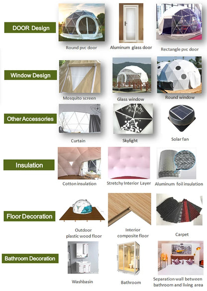 Luxury PVC Geodesic Dome Tent for Outdoor Glamping for Families on Vacation Events Camping in Iceberg Surroundings