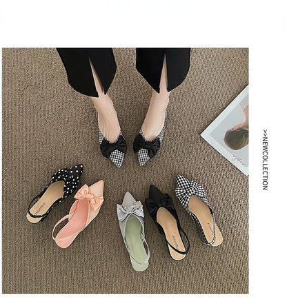 maogu Bow Polka Dot Pointed Toe Stiletto Sandals Luxury Sandals Women Designers Elegant Party Sandal 2023 Fashion Women Shoes 39