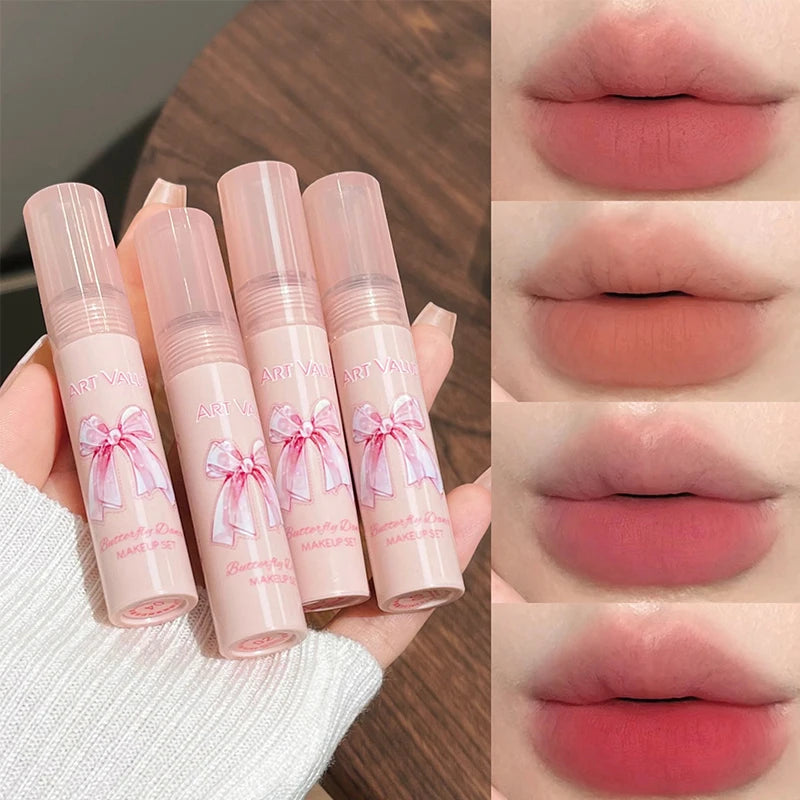 ART VALUE Makeup Sets Include 4Pcs Velvet Matte Lip Mud,1 Pc Blush Palette And 1 Necklace Gift Cosmetics Kits Lasting Lipgloss