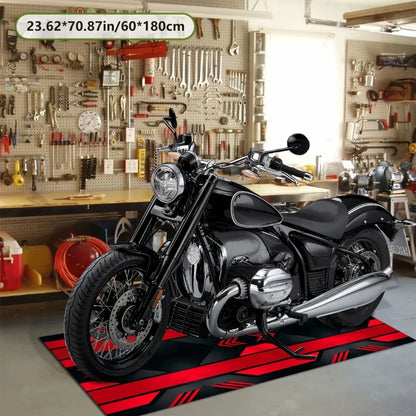 VIKAMA Stylish Motorcycle Display Rug: Non-Slip, Durable Motorcycle Parking Mat for Hallways and Corridors—Home Decor