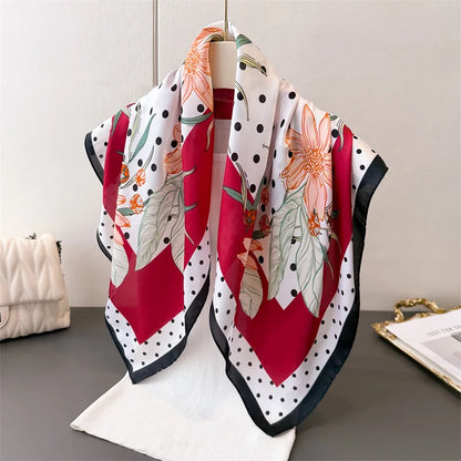 70*70cm Zebra Stripes Print Head Scarf for Women Silk Square Scarves Foulard Bandana Fashion Decorate Hijab Female Neckerchief