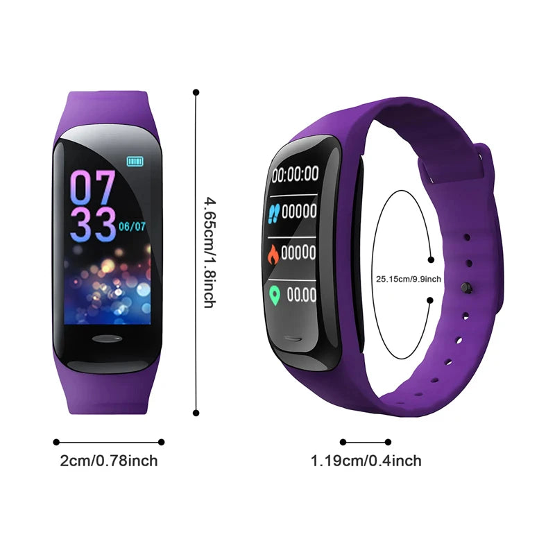 Smart Watch C1 Plus Bluetooth Step Counting Sports Bracelet Fitness Tracker Heart Rate Blood Pressure Sleep Men Women