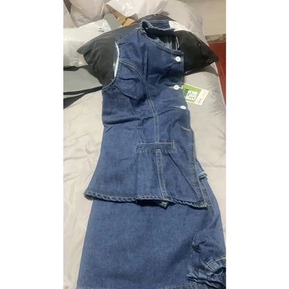Cargo Jumpsuit Women New Short-sleeve Loose Cotton Casual Wide-leg Shorts Playsuit Rompers Loose Bodysuits Mujer Trend Pocket