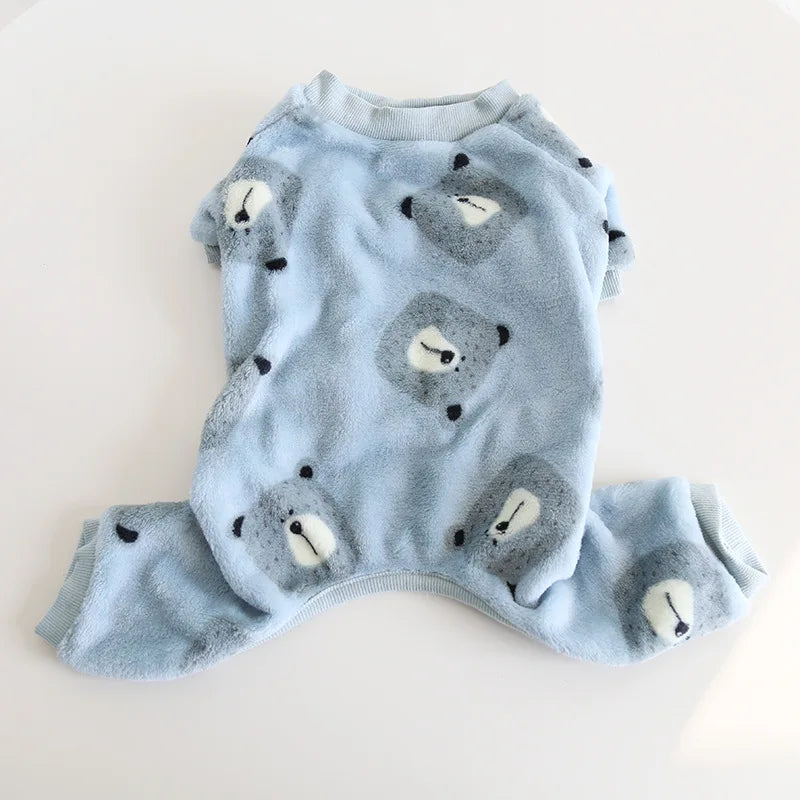 Multi Colors Winter Thick Furry Dog Clothing 4 Legged Fat Dog French Bull Sweatshirts Full Cover Pet Puppy Jumpsuit