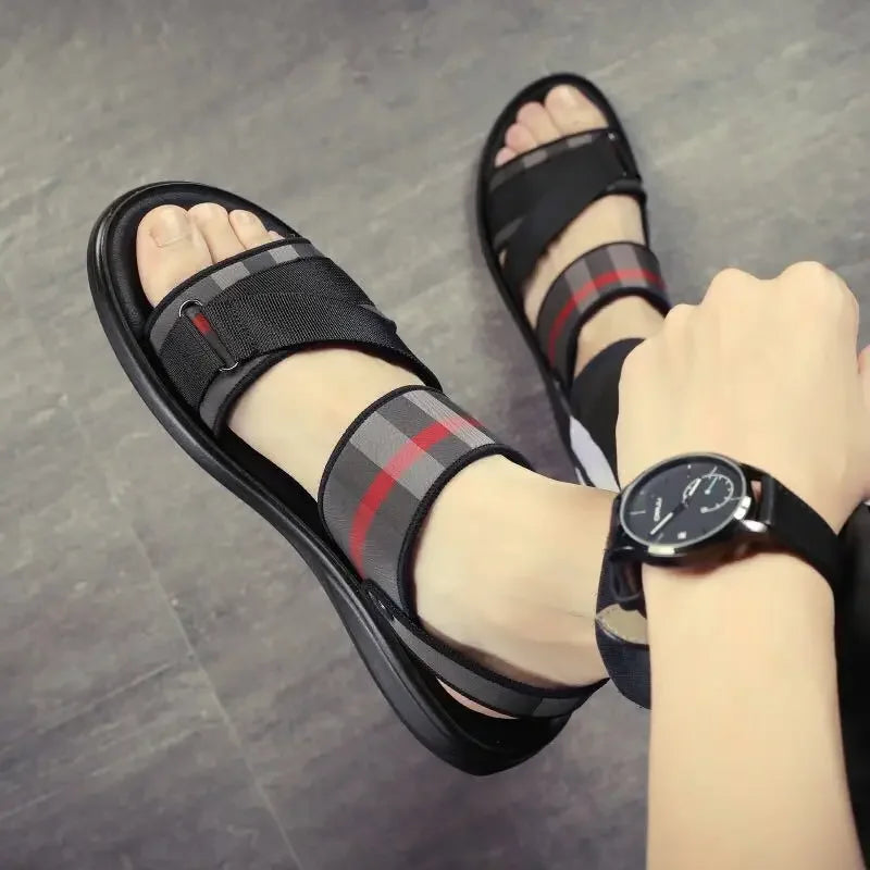Sandals Men 2025 Trend Summer Outdoor Leisure Non-slip Beach Luxury Brand Sandal High Quality Soft Sole Dual-purpose Sandals Men