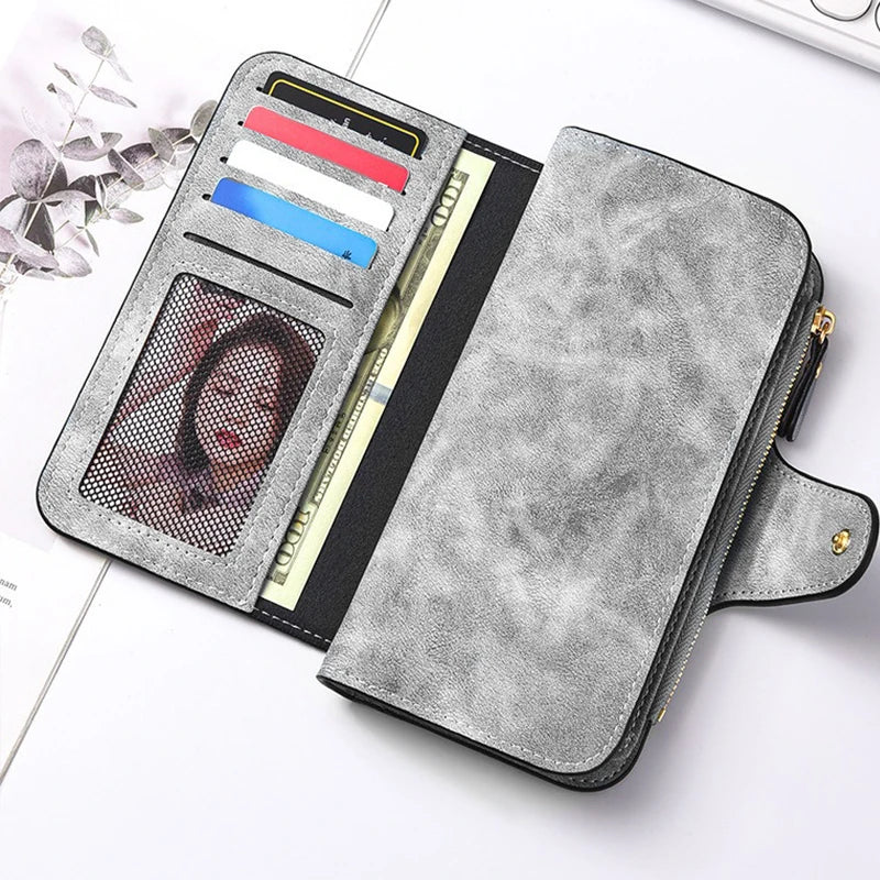 Winnie the Pooh Long Zip Wallet Multi-Card Cute Cartoon Pattern Soft Texture Wallet for Women Large Capacity Lady Clutch Bag