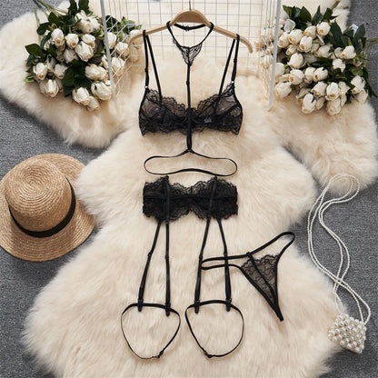 Women Lace Patchwork Velour Strappy Catsuits Fashion One Piece Combination Rompers Erotic Fashion Sexy Bunny Bodysuits Cosplay