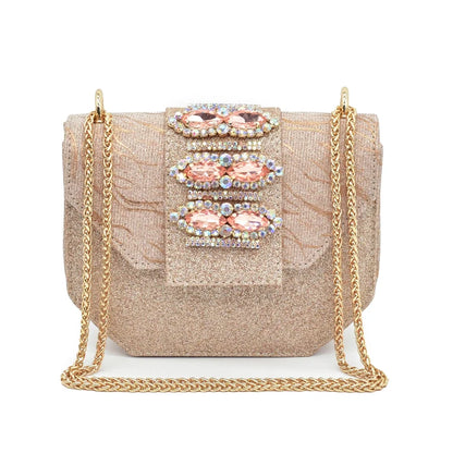 Latest Party Shoes and Bags To Match for Nigerian Elegant Luxury Low Heels Pointed Toe Rhinestone Shoe and Bag Set for Wedding