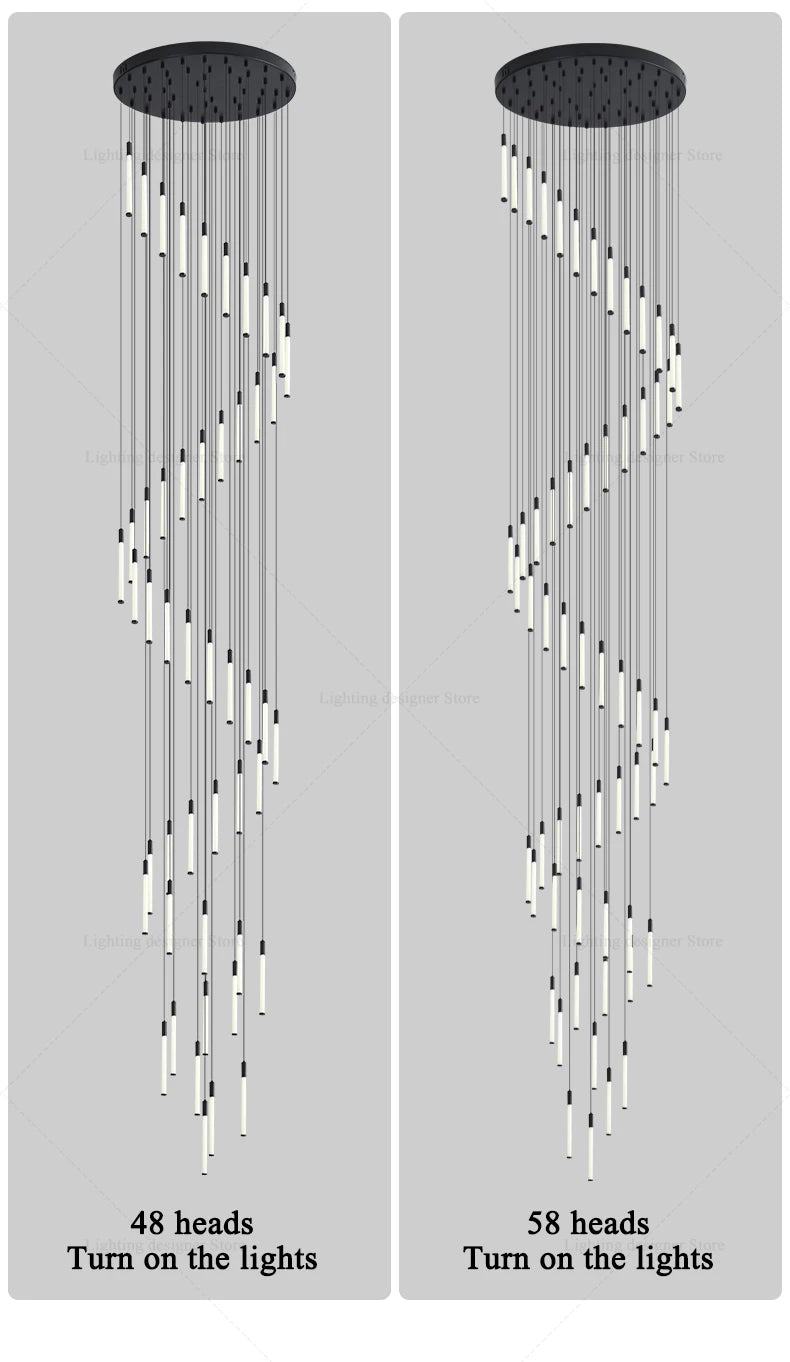 Modern Lighting Long Staircase Pendant Light Ceiling Chandelier hanging lights Stair Chandelier