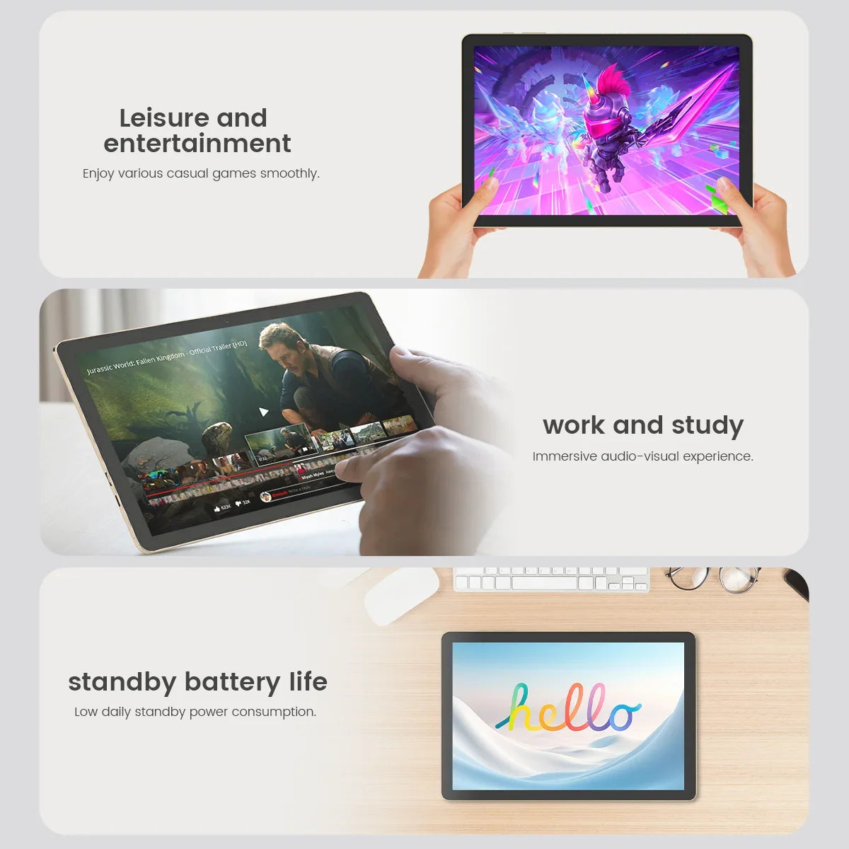 Paitanry 2026 NEW 11 Inch Android 15 Tablet PC 20GB RAM 128GB ROM A537 Octa Core Processor 6000mAh 18W Fast Charge WiFi 6 Tablet