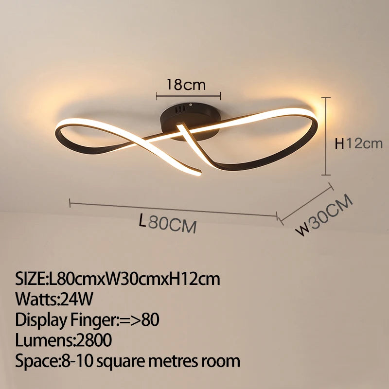 Modern Ceiling Chandelier Gold/Chrome Led Ceiling Lights For Living Bedroom Dimmable Kitchen Dining Room ceiling lamp lustre