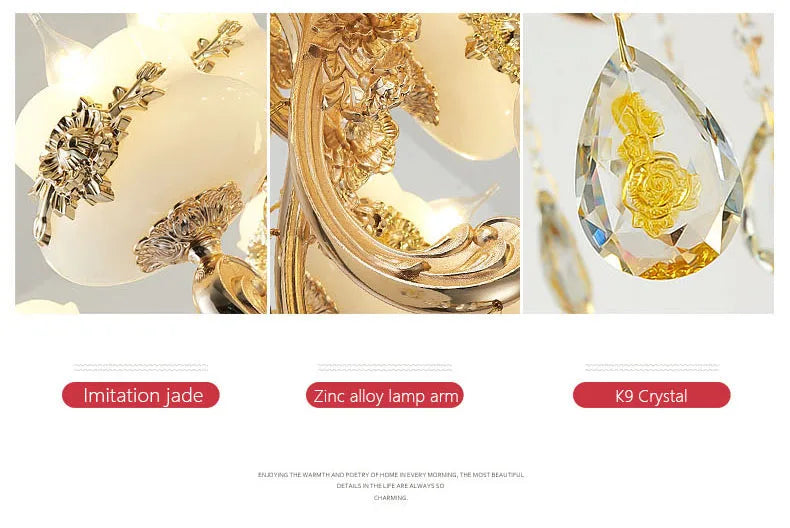 Nordic Luxury Gold Crystal LED Ceiling Chandelier LOFT Villa Lustre LED Pendant Lamp Living Room Hotel Hall Decor Hanging Lamps