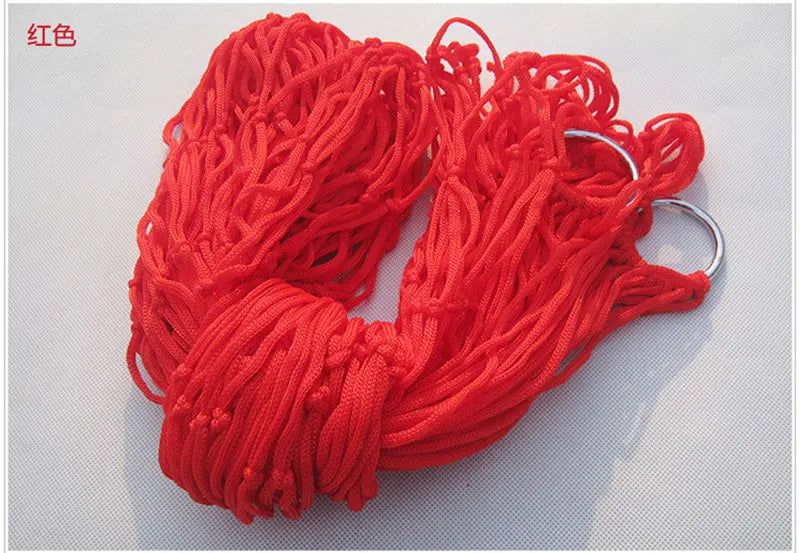 Outdoor Camping Hammock Portable Net Swing /Tree Straps, Single or Double Mesh Nylon Hammock for Outside, Hiking, and Travel