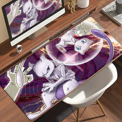 Gaming Mouse Pad Large Rubber Keyboard Desk Mat Anti-slip Gamer Playmat Laptop PC Accessories Carpet Mewtwo P-Pokemon Mousepad