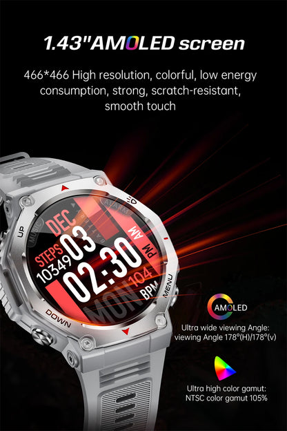 2026 New Military Active Edge Smart Watch Men 10ATM Waterproof GPS Motion Track 100+Sport Modes Heart Rate HD BT Call Smartwatch