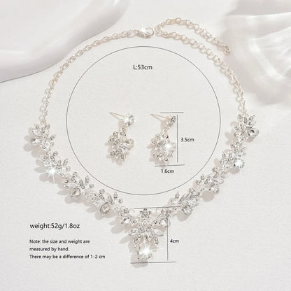 3pcs New Fashion Necklace Sets for Women Waterdrop Collar Choker Necklace Earring Jewelry Set for Prom Birthday Bridal Wedding