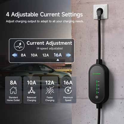 AFEEV 3.5KW EV Charger  Type 2 Portable Charger GB/T 16A 1Phase Type 1 3.5m Wallbox Charging Station for Electric Car Charger