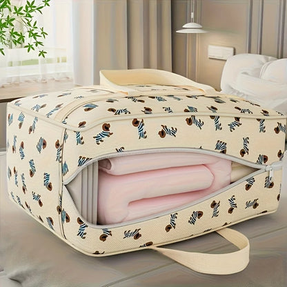 1pc Foldable Luggage Organizer Bag with Cute Puppy Pattern,Large Capacity Space-Saving Travel Storage Bag,Durable Polyester bag