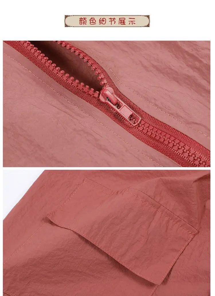 Women's Short Lightweight Loose Breathable Sun Protection Clothing Large Size Comfortable Trench Coat Summer Autumn Outerwear