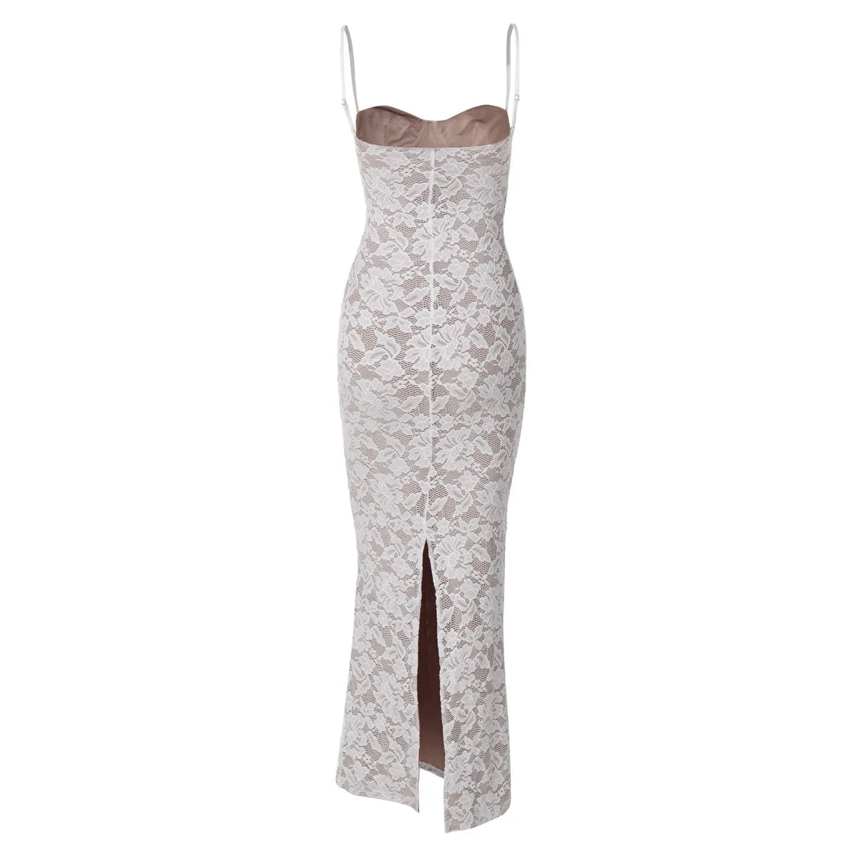 Women's Sexy Lace Splicing Strap Backless Dress Fashionable Slim Suspender Hip Covering Long Slit Female Nightclub Dresses 2026