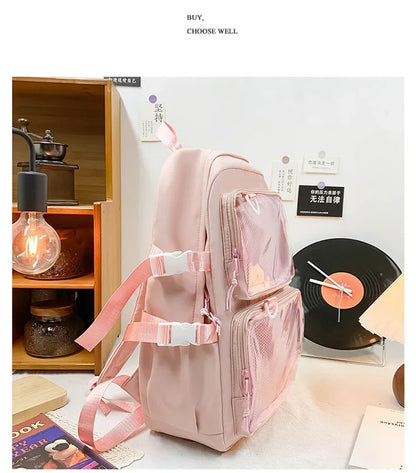 Japanese Kawaii Itabag Women New 2026 Transparent Backpack Women Large Capacity Ita Backpack School Bags for College Student JK